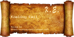 Komlósy Emil névjegykártya