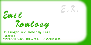 emil komlosy business card