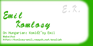 emil komlosy business card